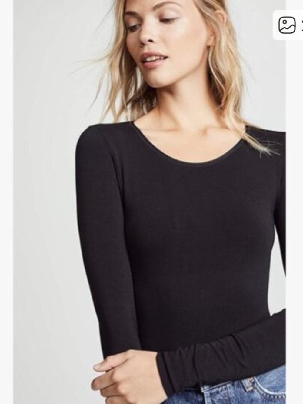 Yummie Black Long Sleeve Snap-Closure Bodysuit - Picture 4 of 8
